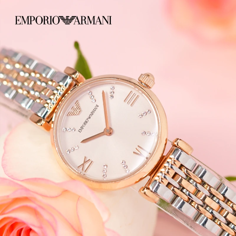 【官旗】EMPORIO ARMANI阿玛尼手表小粉盘经典百搭女表AR11223 s