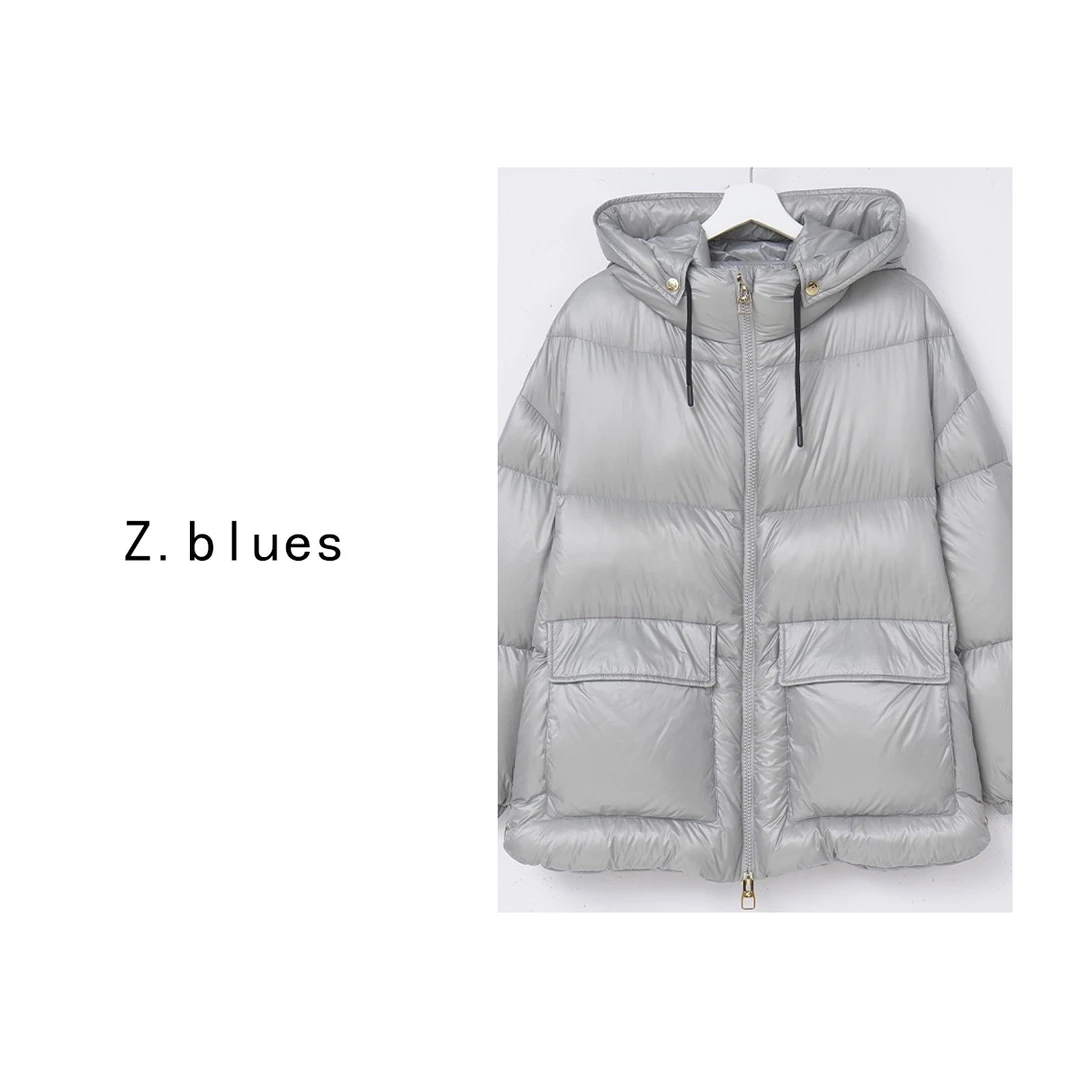 Z.blues【落日弥漫】纯色连帽韩版大口袋羽绒服外套女士YZXPW012