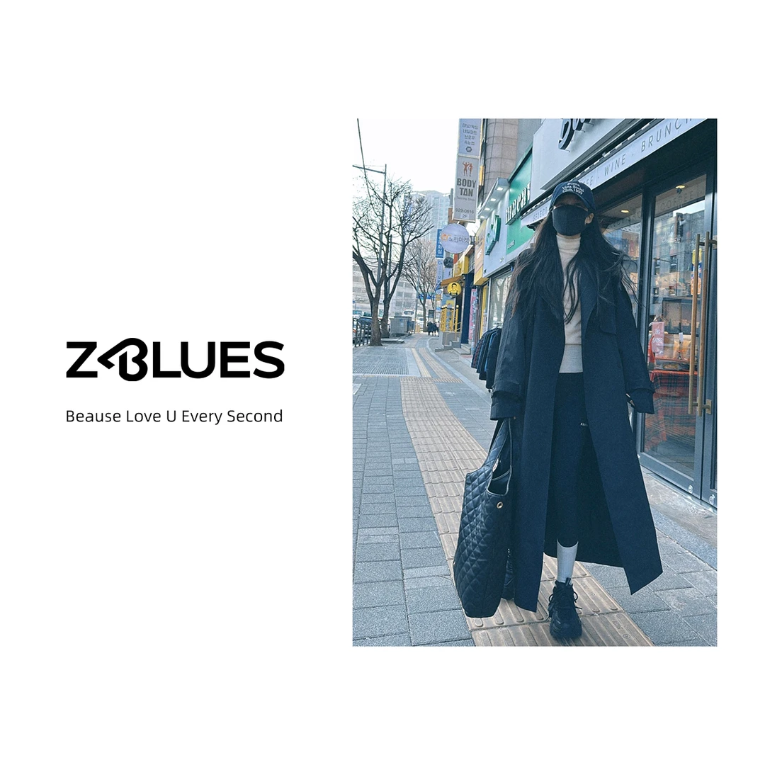 Z.blues【耳中明月珠】 英伦风中长款气质收腰显瘦风衣YZXP1244