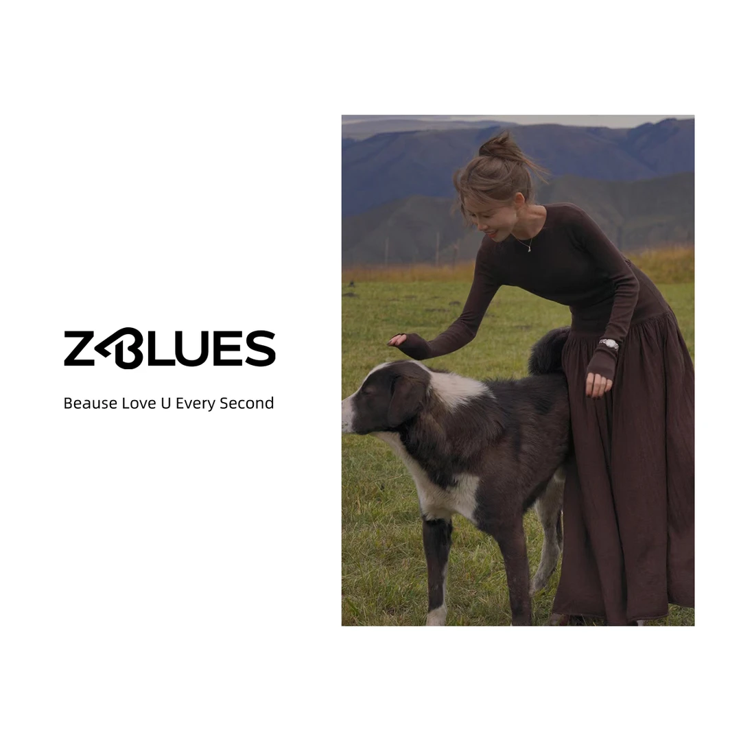 Z.blues【早春约】精纺圆领羊毛套头显瘦纯色针织打底衫YZSF0031