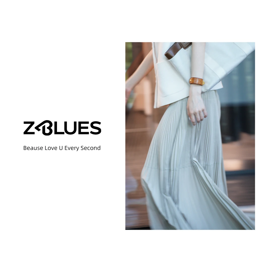 Z.blues【约定在夏日】轻奢气质压褶半身裙显瘦A字裙百褶裙YZFF0007