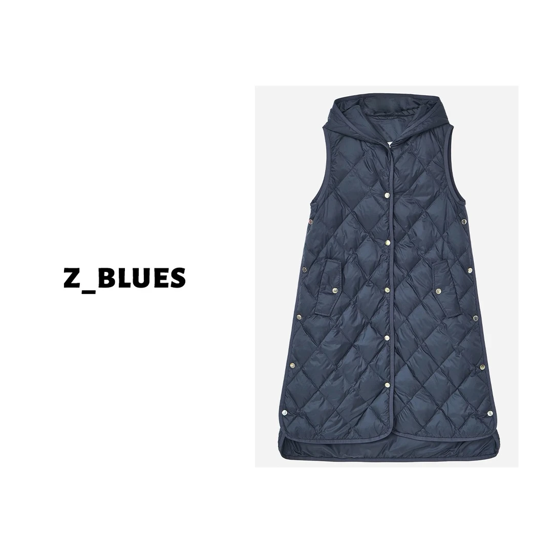 Z.blues【我的梦】高端连帽冬季休闲菱格鹅绒羽绒马甲女士YZKZ1025