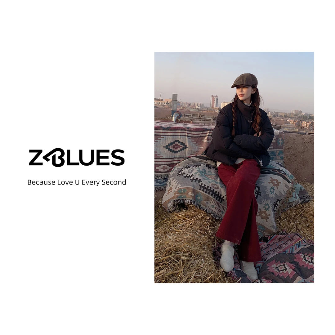 Z.blues【浅冬悸动】冬季纸感肌理波兰雁鸭绒短款羽绒服YZQSH6185