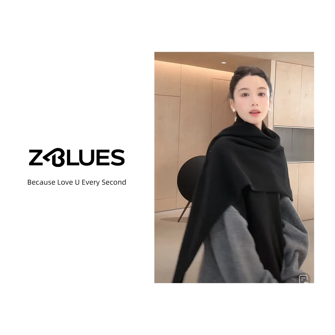 Z.blues【初见旋律】秋冬经典时尚重塑纯色羊毛披肩YZDJ1006