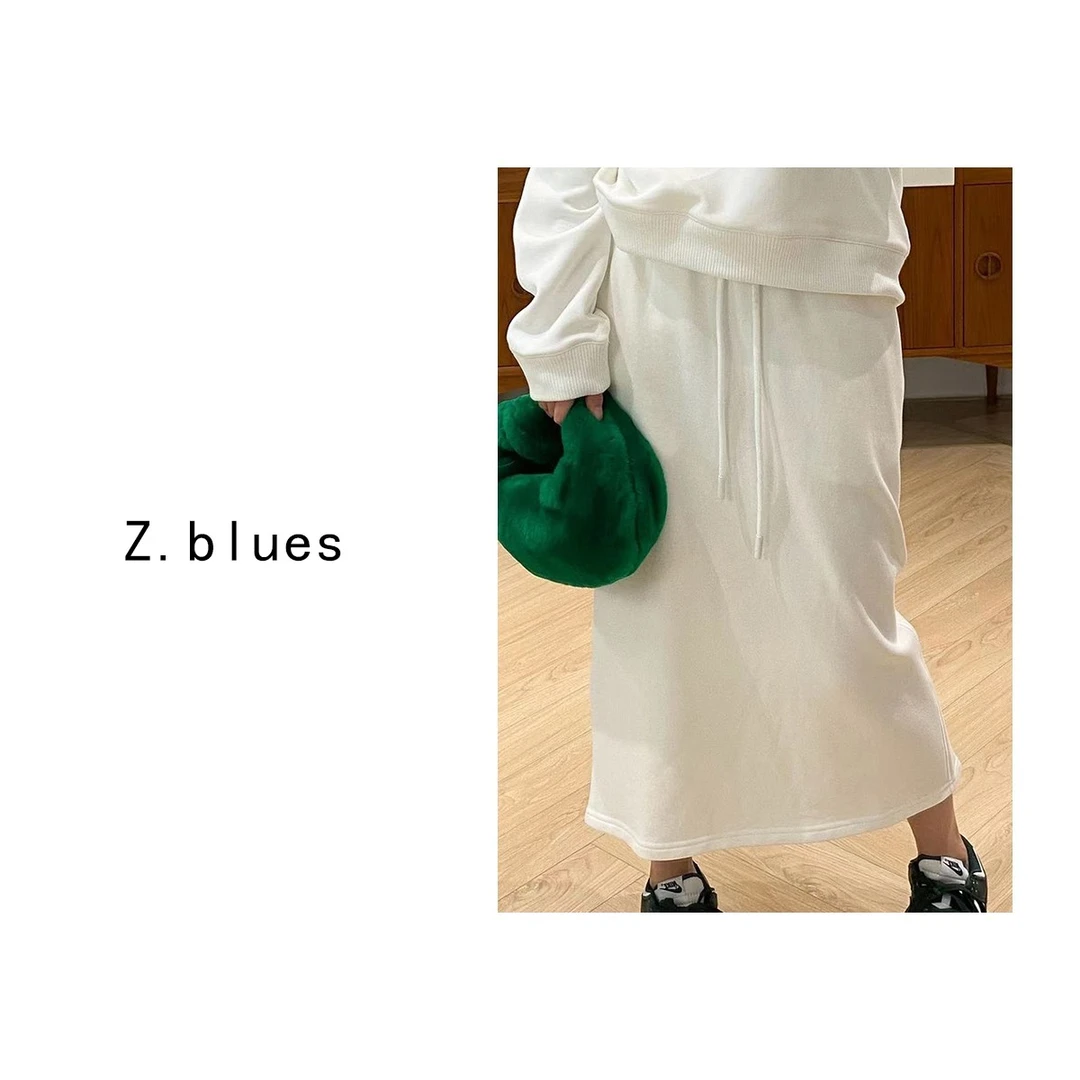 Z.blues【优雅女孩】 后开叉针织卫衣半身裙一步裙包裙YZQSH2839