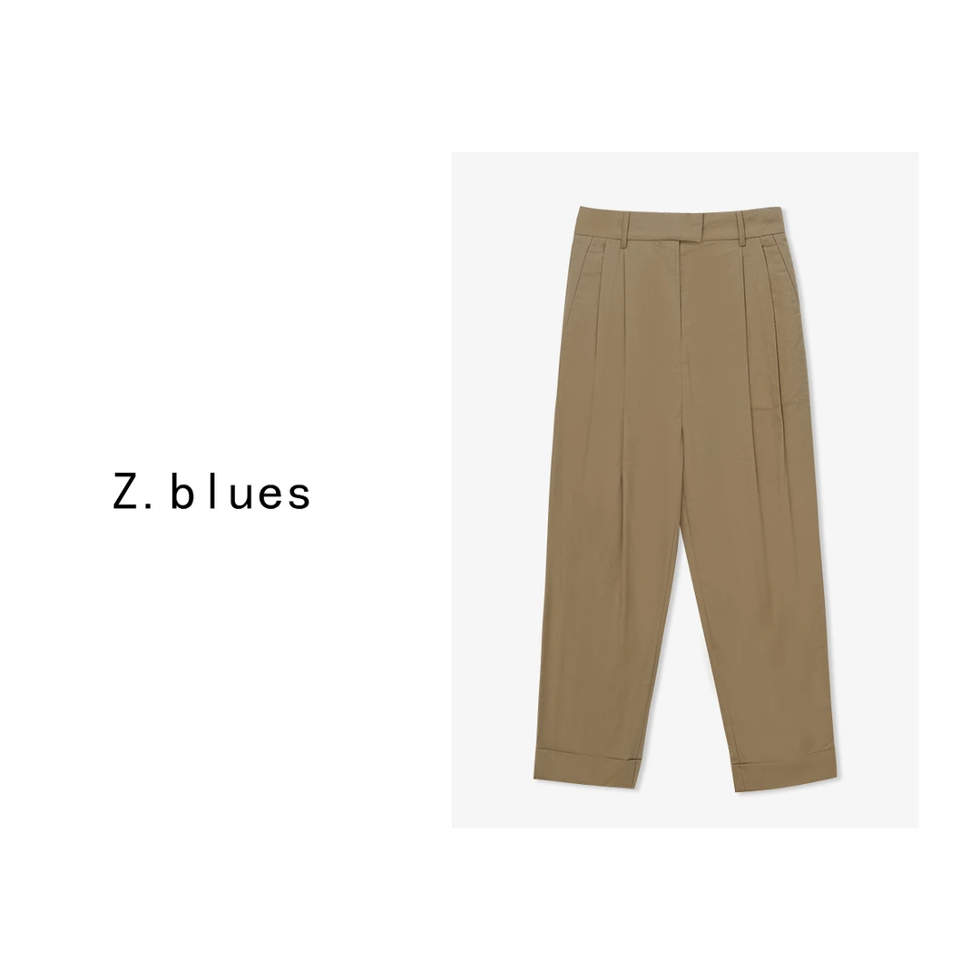 Z.blues【日暖风和】休闲日系气质百搭阔腿烟管裤女YZDPYRPM2220
