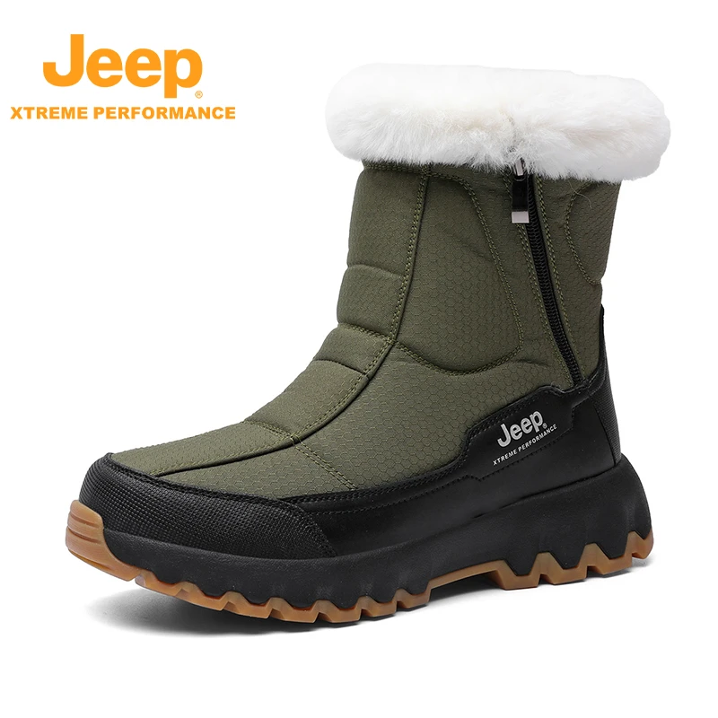 JEEP/吉普短筒雪地棉男士户外休闲厚底加厚中筒登山大棉男款秋冬