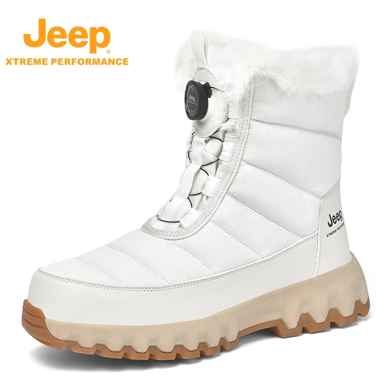 JEEP/吉普【户外新风尚】雪地靴防雪男士防寒户外厚底中筒时尚情侣