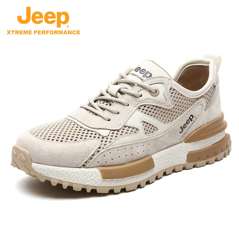JEEP/吉普 户外休闲百搭夏季软底潮流网面徒步登山鞋时尚镂空防臭