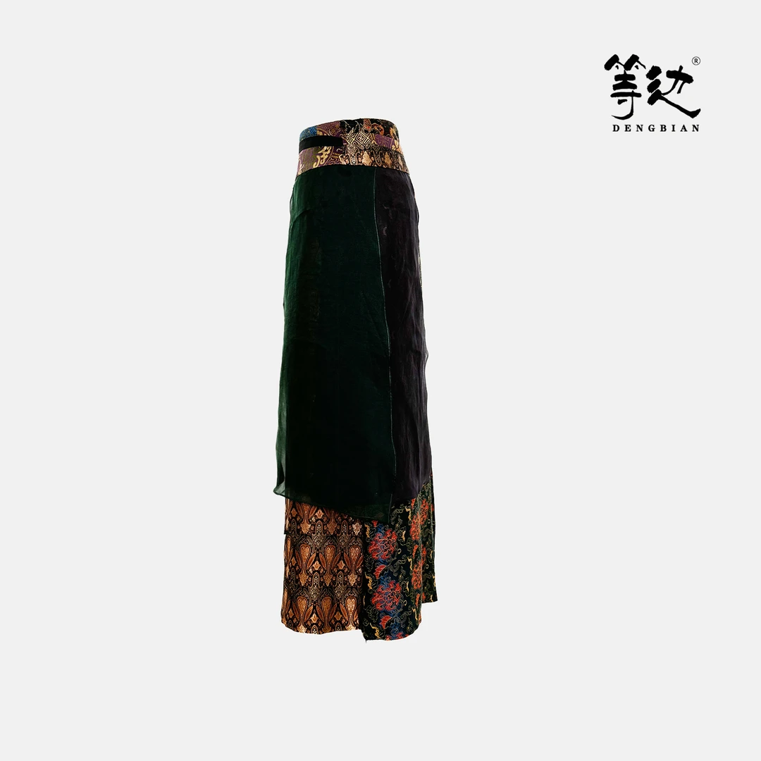 【等边•七彩云霞系列】满分桑蚕丝宋锦拼接片片裙DB-Q240085-2