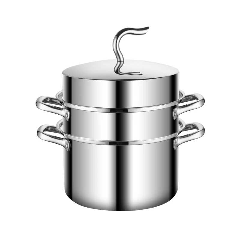 贝伦斯传世三层钢蒸锅 304家用大容量蒸馒头燃气电磁炉通用