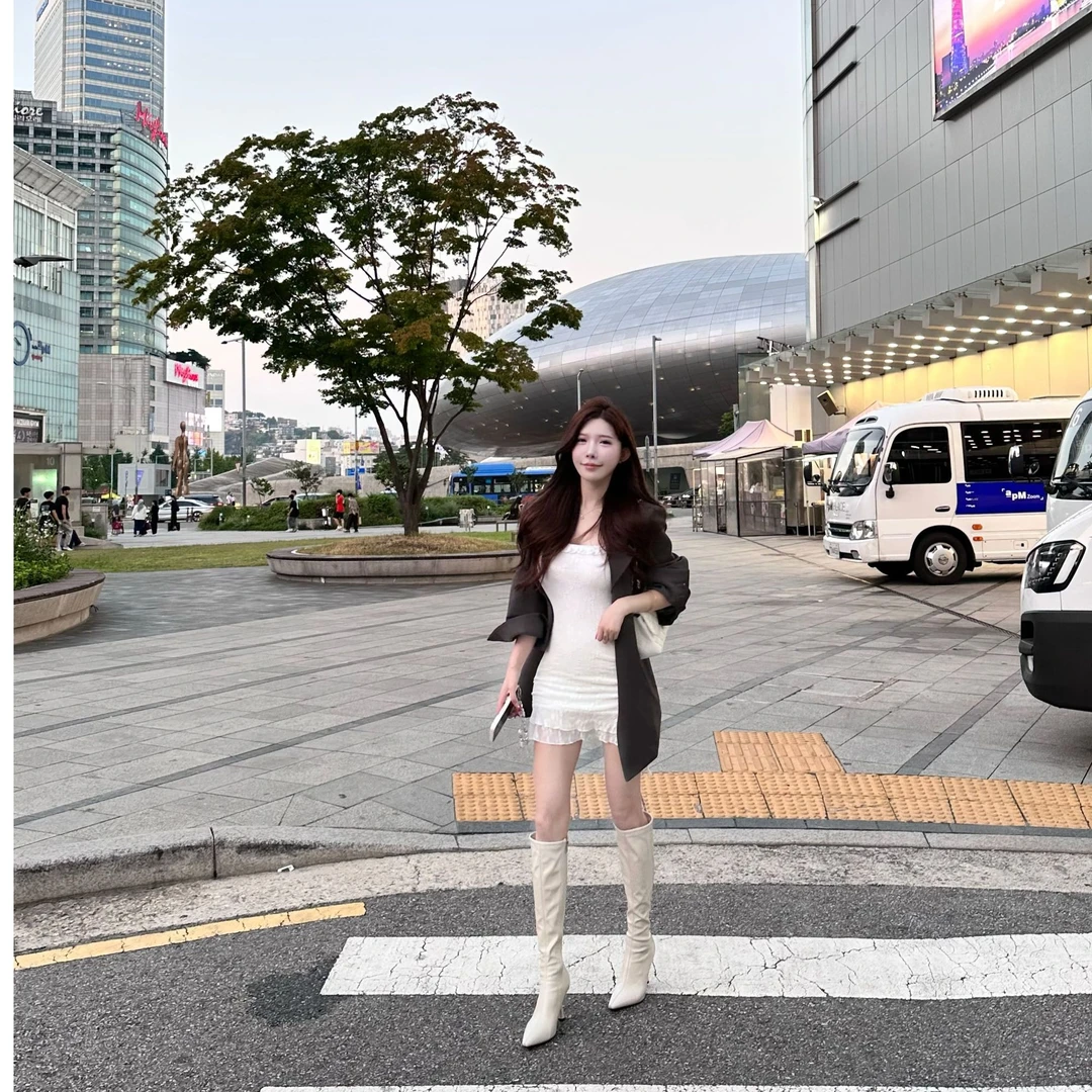 小E韩定【首尔站】泡菜国收腰显瘦气质西装外套 /修身连衣裙