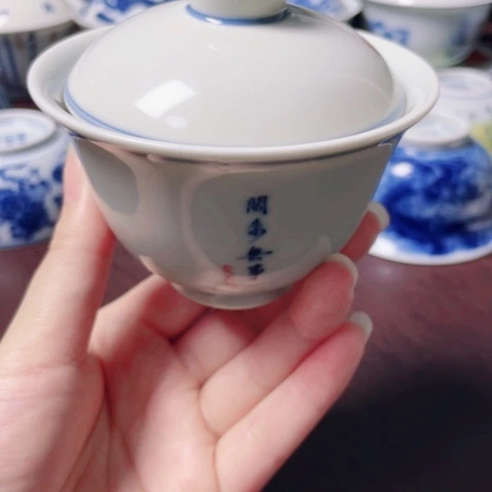 微瑕真柴窑素胎盖碗