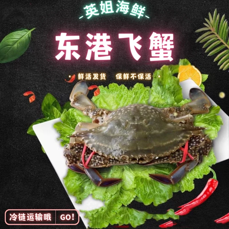 东港飞蟹鲜活【到家不保活】个别缺腿，母蟹没黄，两斤三斤四斤起拍