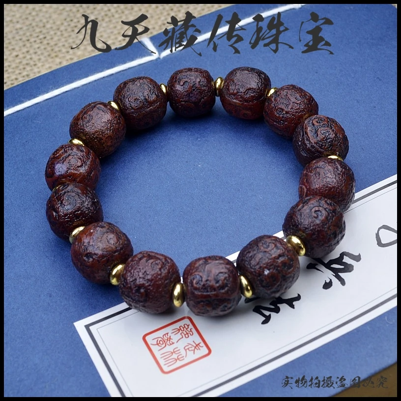 藏式玛瑙老型珠如意纹手链时尚简约百搭手串男女款民族风手饰手环