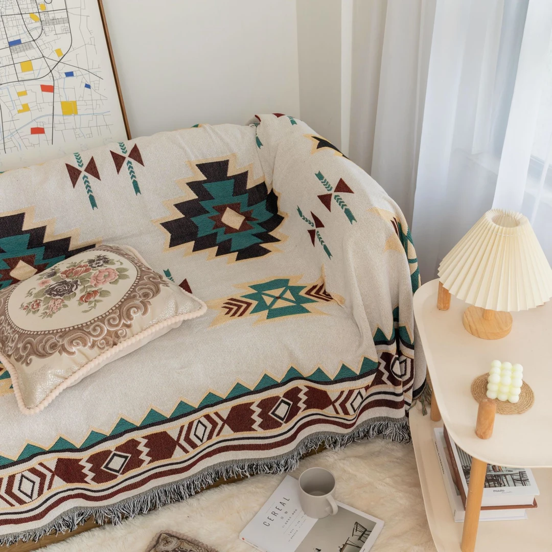 北欧网红家用沙发毯垫子沙发巾全盖沙发套民宿装饰毯户外露营桌布