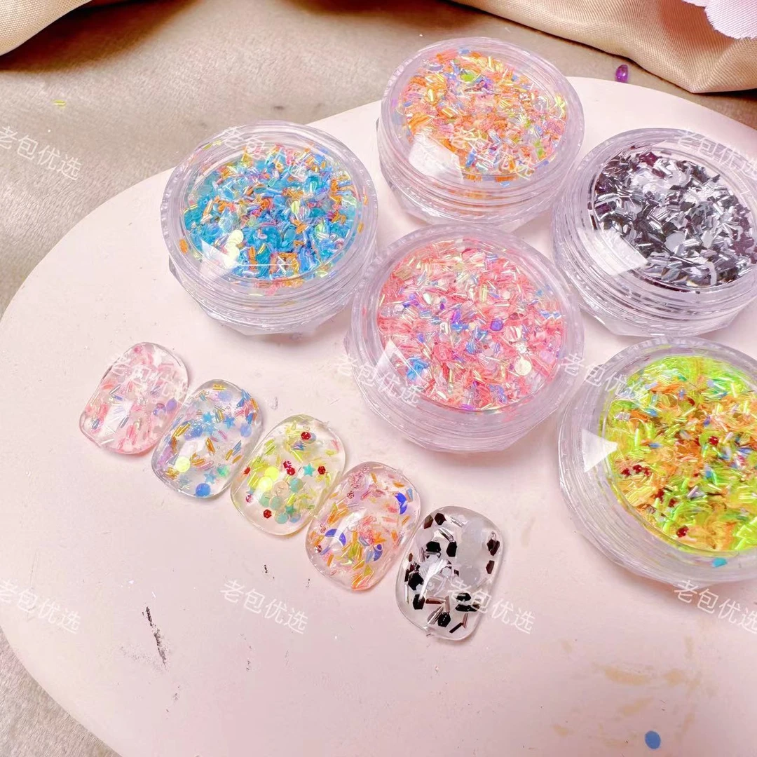 【5罐】全套入！糖果罐系列韩国可爱立体美甲亮片颗粒 方/圆罐随机发