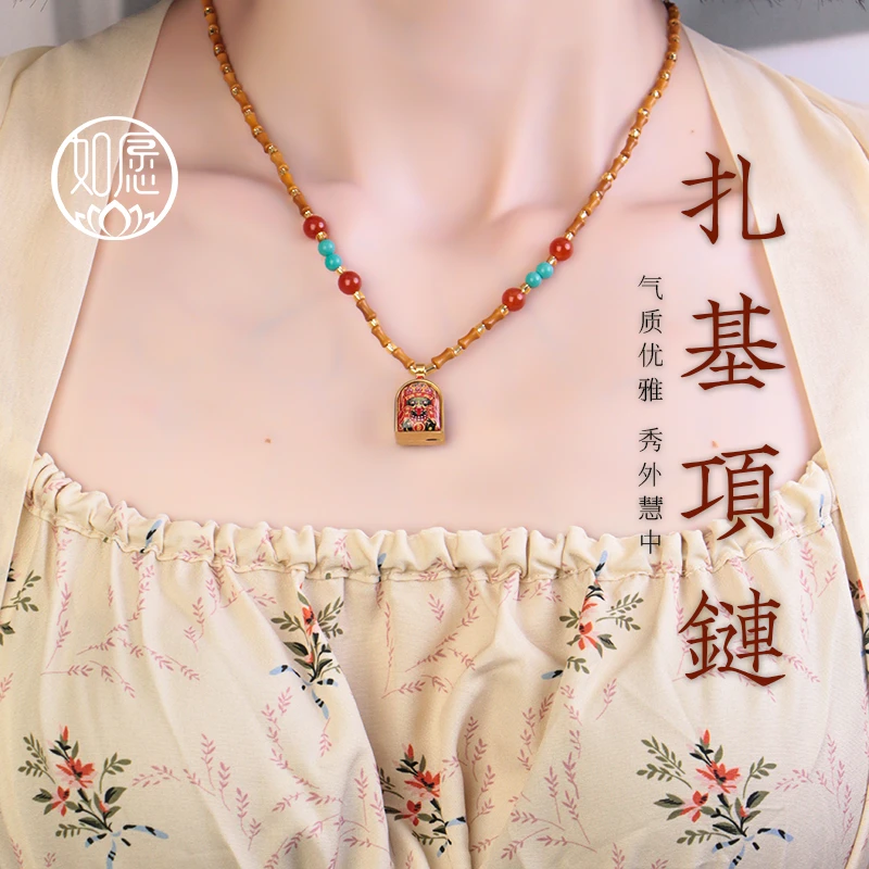 扎基拉姆唐卡吊坠新中式国风女士款精美项坠颈饰民族风藏式项链