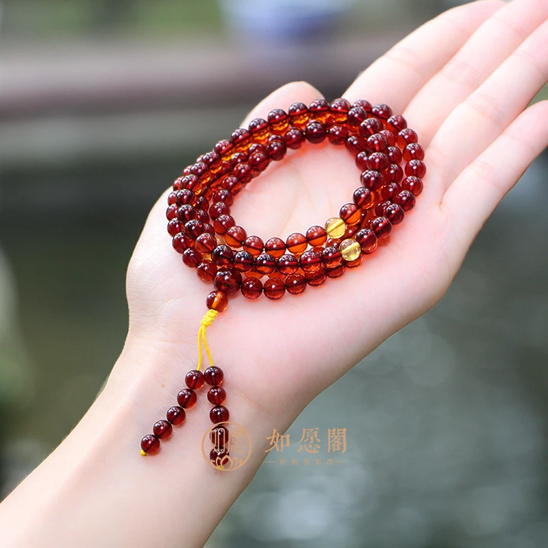 秋珀流光 多圈女士女款时尚高品质手串气质精美