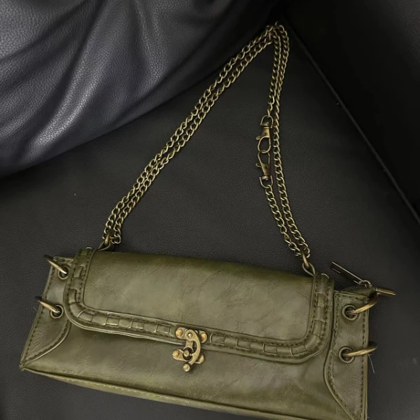 墨绿色中古法棍斜挎包