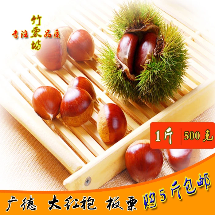 安徽广德大红袍野生新鲜板栗农家现摘菜板栗毛栗油栗子1份5斤包邮