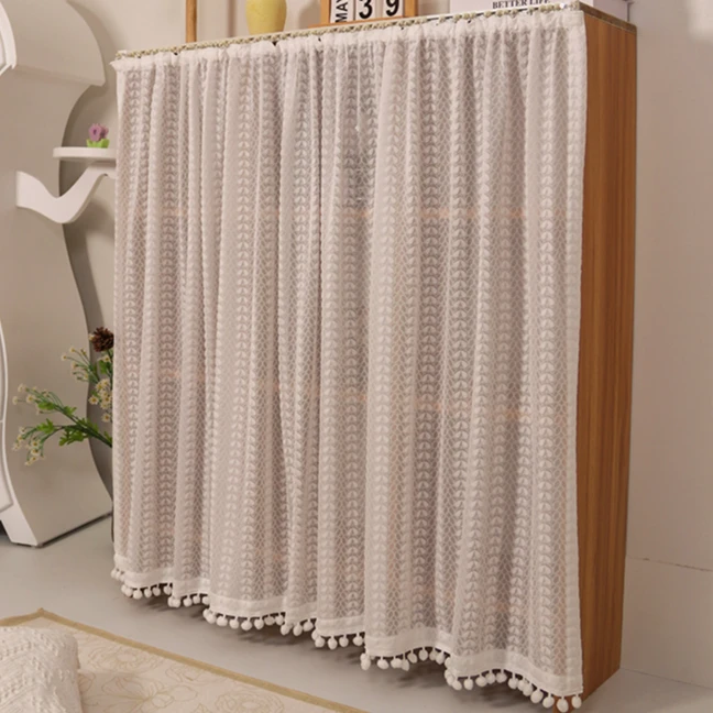 柜子遮挡帘衣柜门帘防尘帘免打孔魔术贴置物架橱柜帘装饰美观纱帘