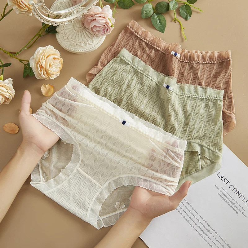 语萱娜【100-230斤】大码内裤女性感时尚三角裤3条AX521