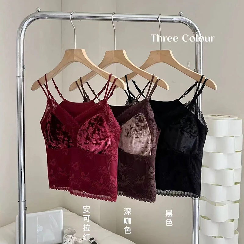 语萱娜【100-200斤】大码女士蕾丝胖妹妹气质吊带背心1件AXMB006