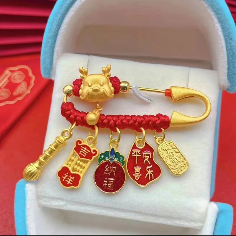 孕妇别针龙宝宝别针生肖蛇兔龙宝宝婴儿外出门胸针随身别针挂件