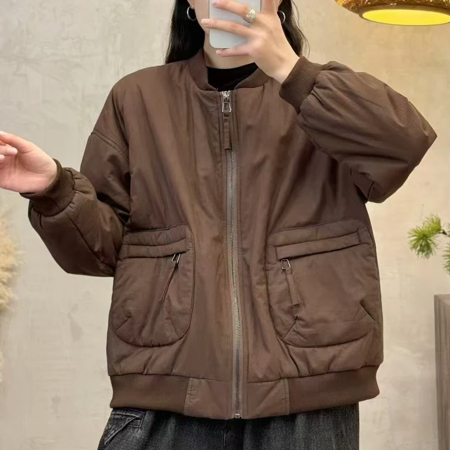 78472新款秋冬加厚减龄休闲百搭气质上衣棉服外套