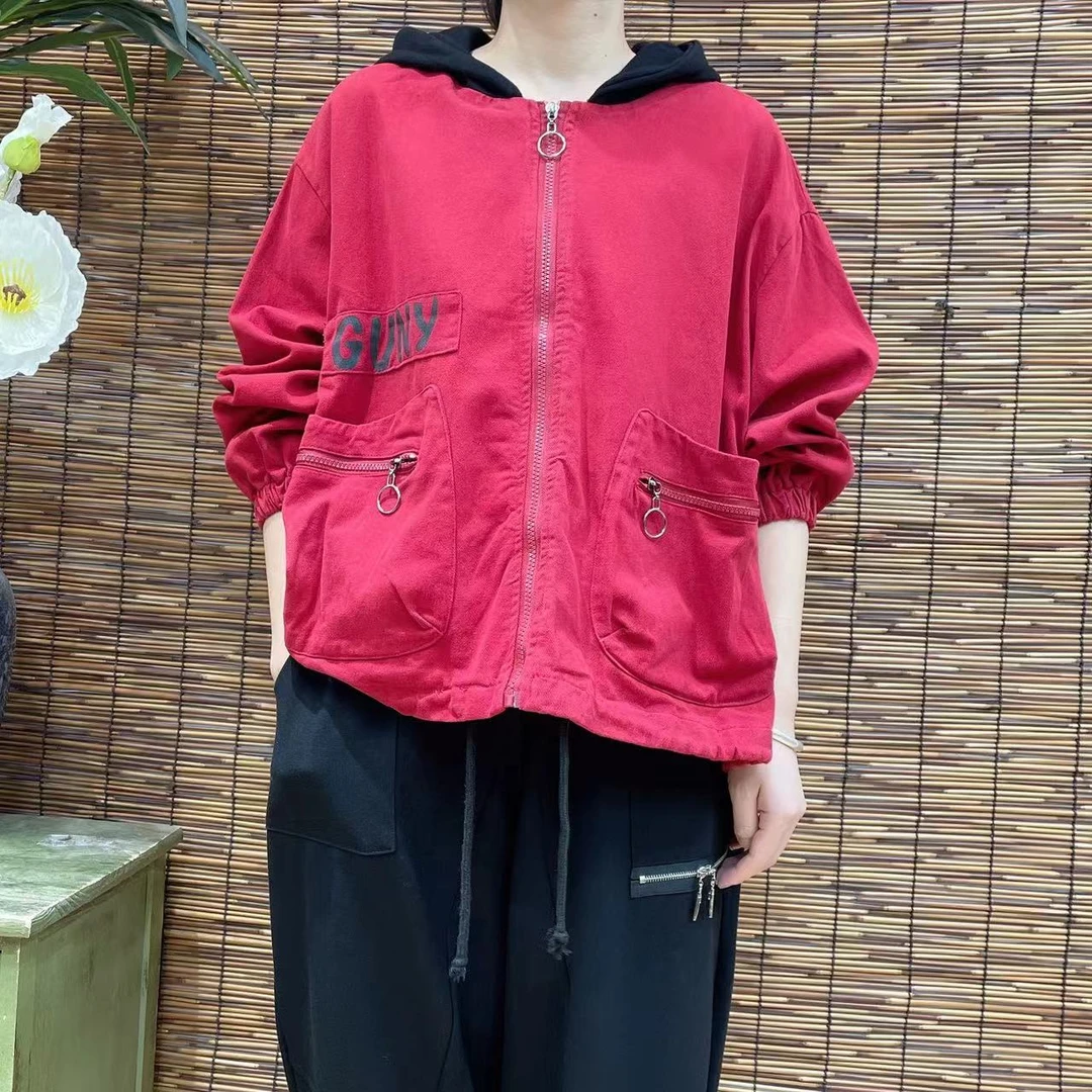 6293新款春秋休闲百搭气质减龄连帽上衣外套