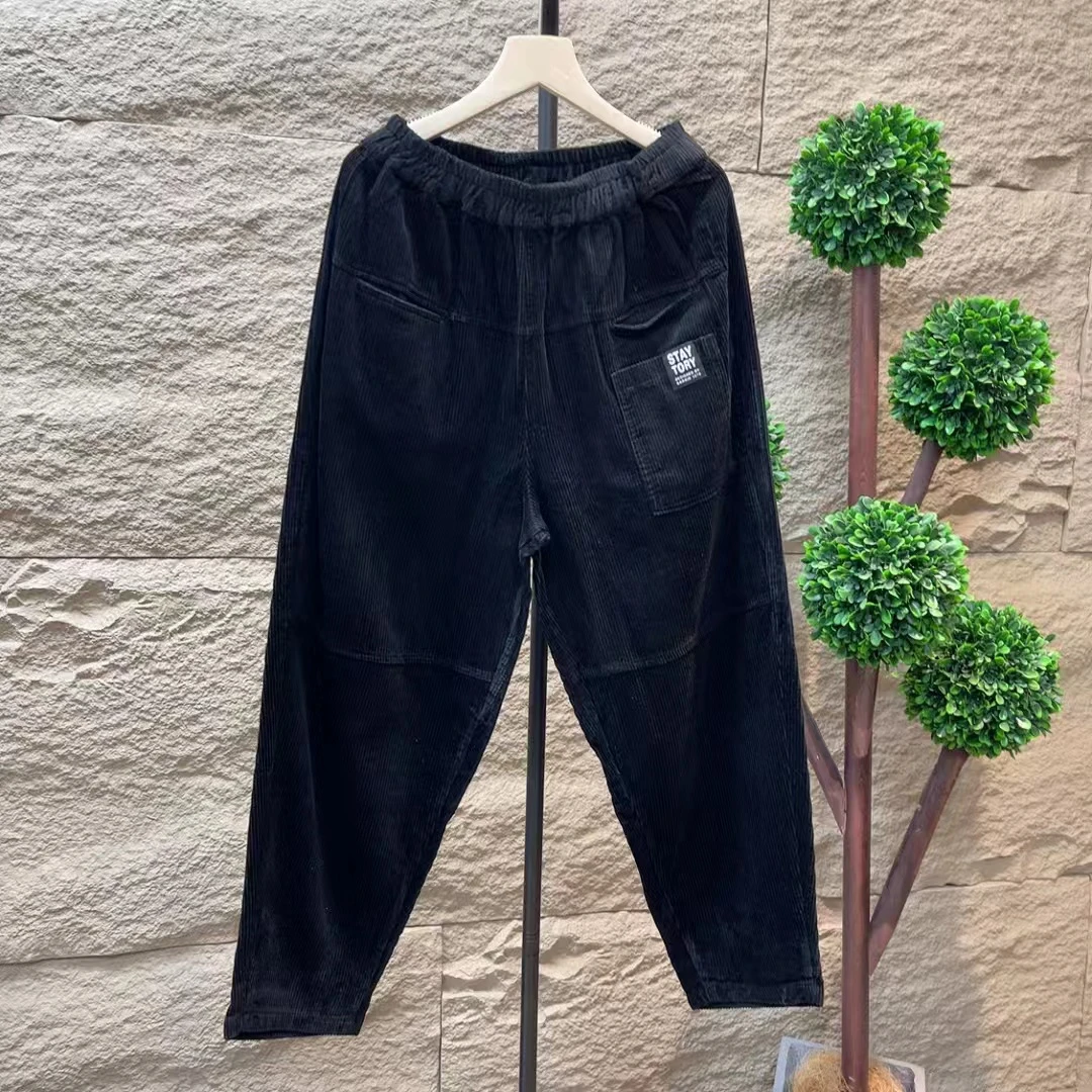 6739新款秋冬加绒休闲百搭显瘦阔腿裤