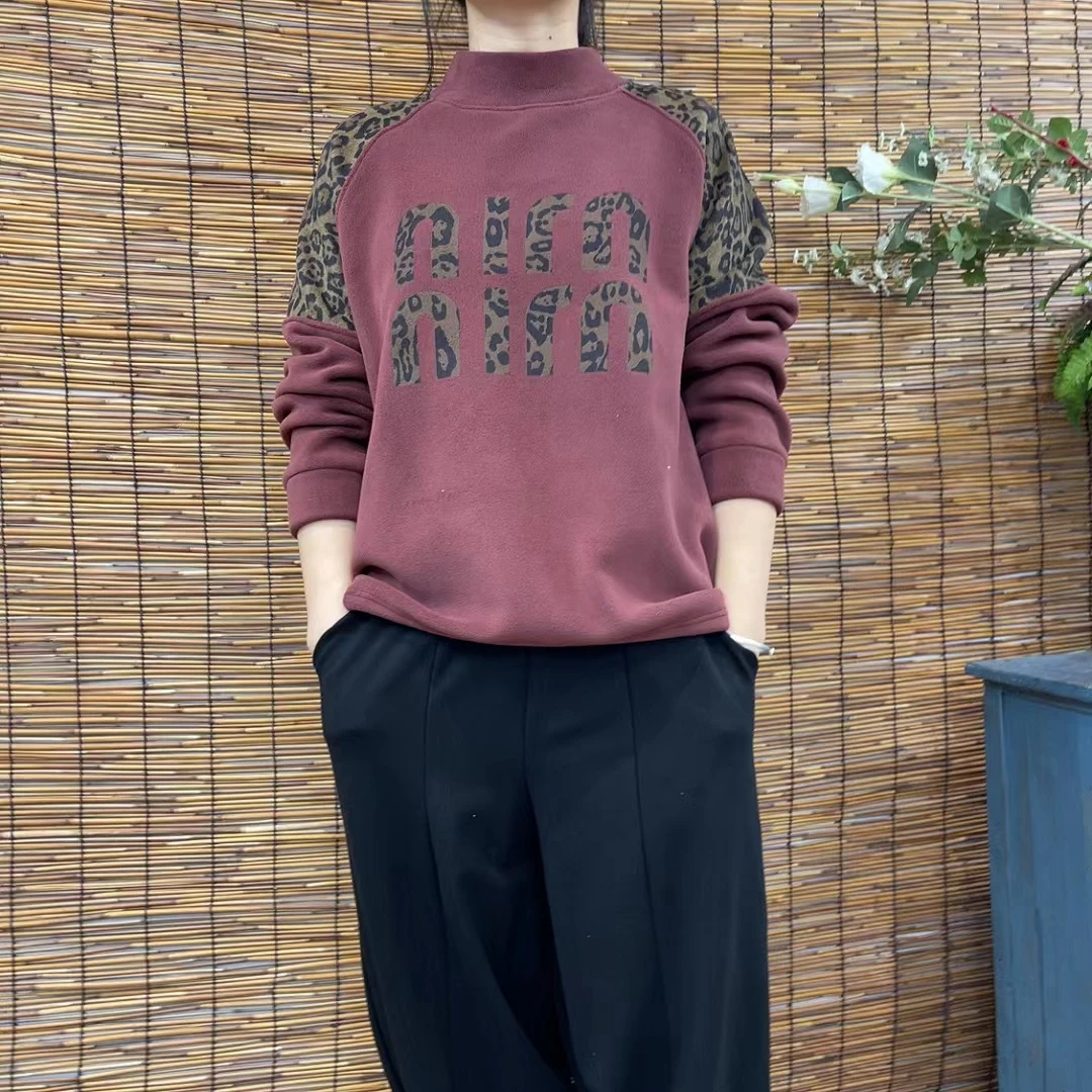 6829新款加绒休闲百搭气质减龄长袖上衣T恤