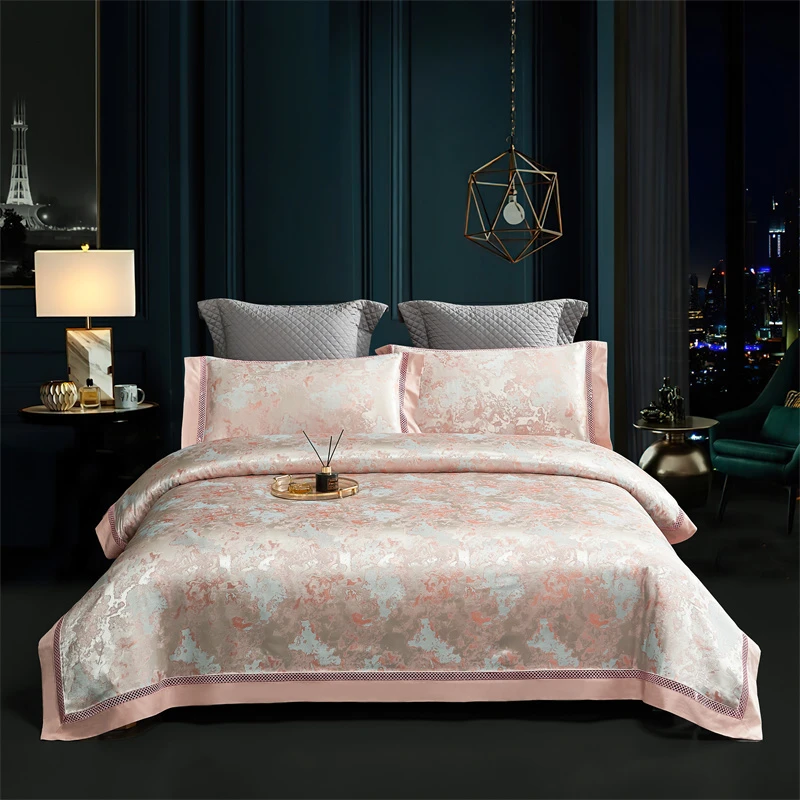 山海情-轻奢全棉贡缎提花床上四件套春夏秋冬不滑床-【M299】