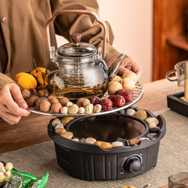 围炉煮茶器具家用室内悬挂式玻璃茶壶一整套煮茶器煮茶炉茶具套装