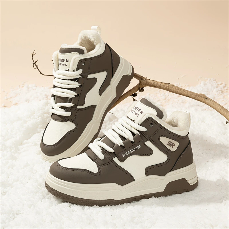 2024秋冬时尚百搭休闲复古高帮保暖休闲板鞋B64