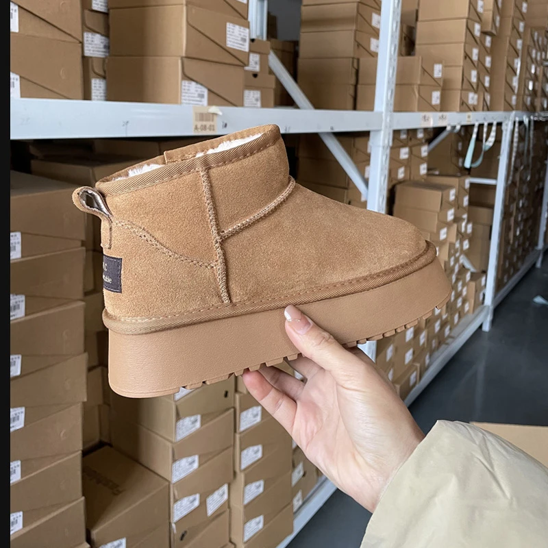 F.V.C5CM厚底雪地靴牛皮2025新款