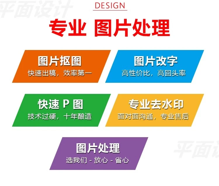 专业p图抠图修图处理修改文件透明白底图公司海报设计无痕去水印
