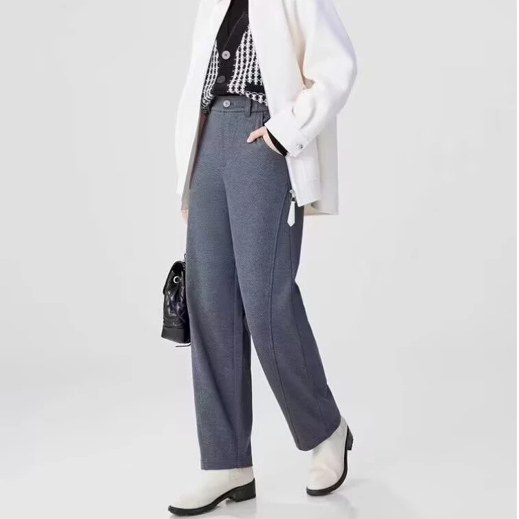 【商场同款】秋冬新款休闲百搭植绒香蕉裤女直筒长裤5100529