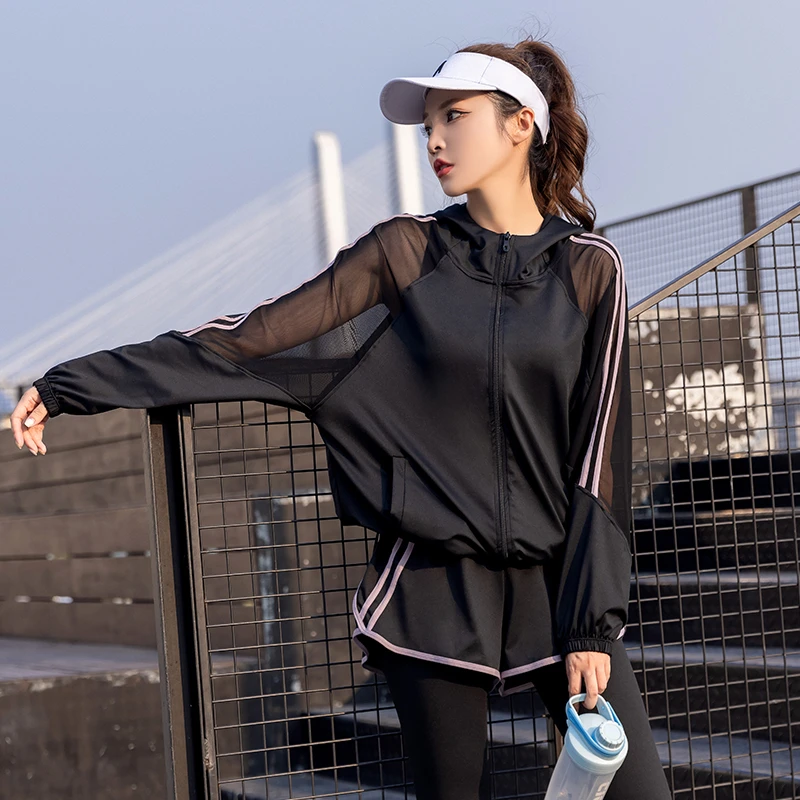 瑜伽服套装速干跑步运动套装女晨跑服健身服装女套装运动服套装女