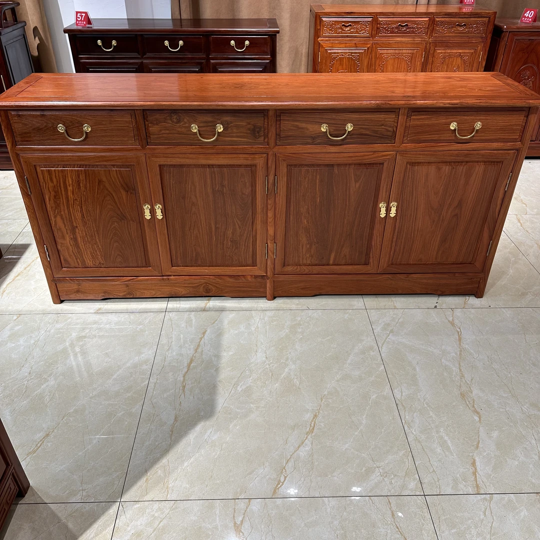 花梨木餐边柜多功能储物柜素面雕花可选