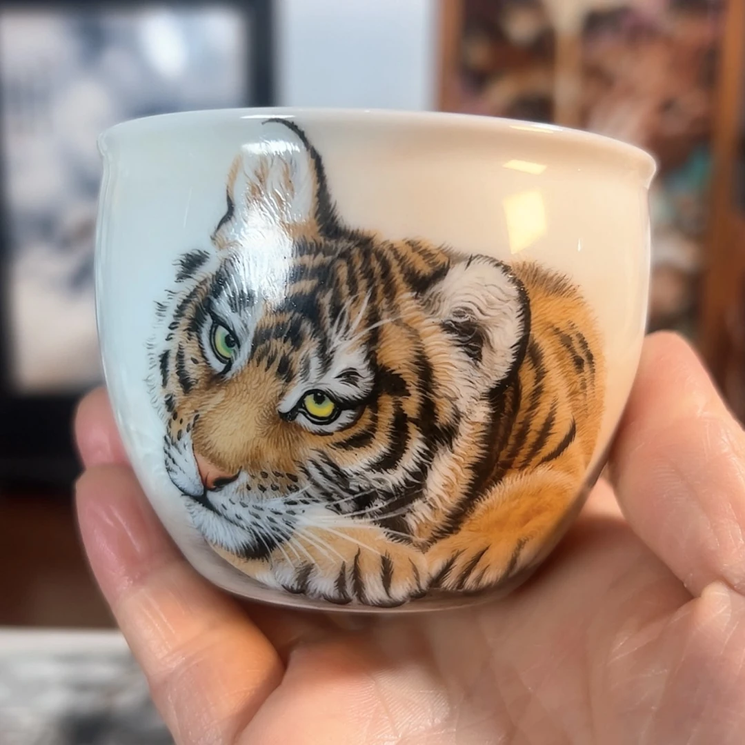 【闪购商品】瓷杯手绘生肖杯虎