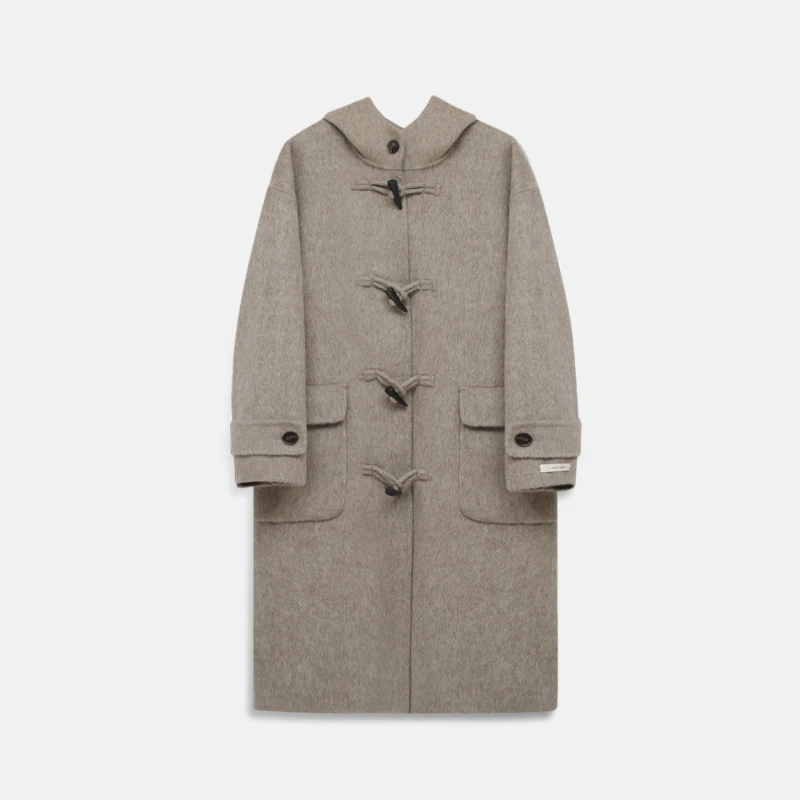 秋冬时尚休闲女士中长款翻领经典百搭宽松双面保暖羊毛大衣288