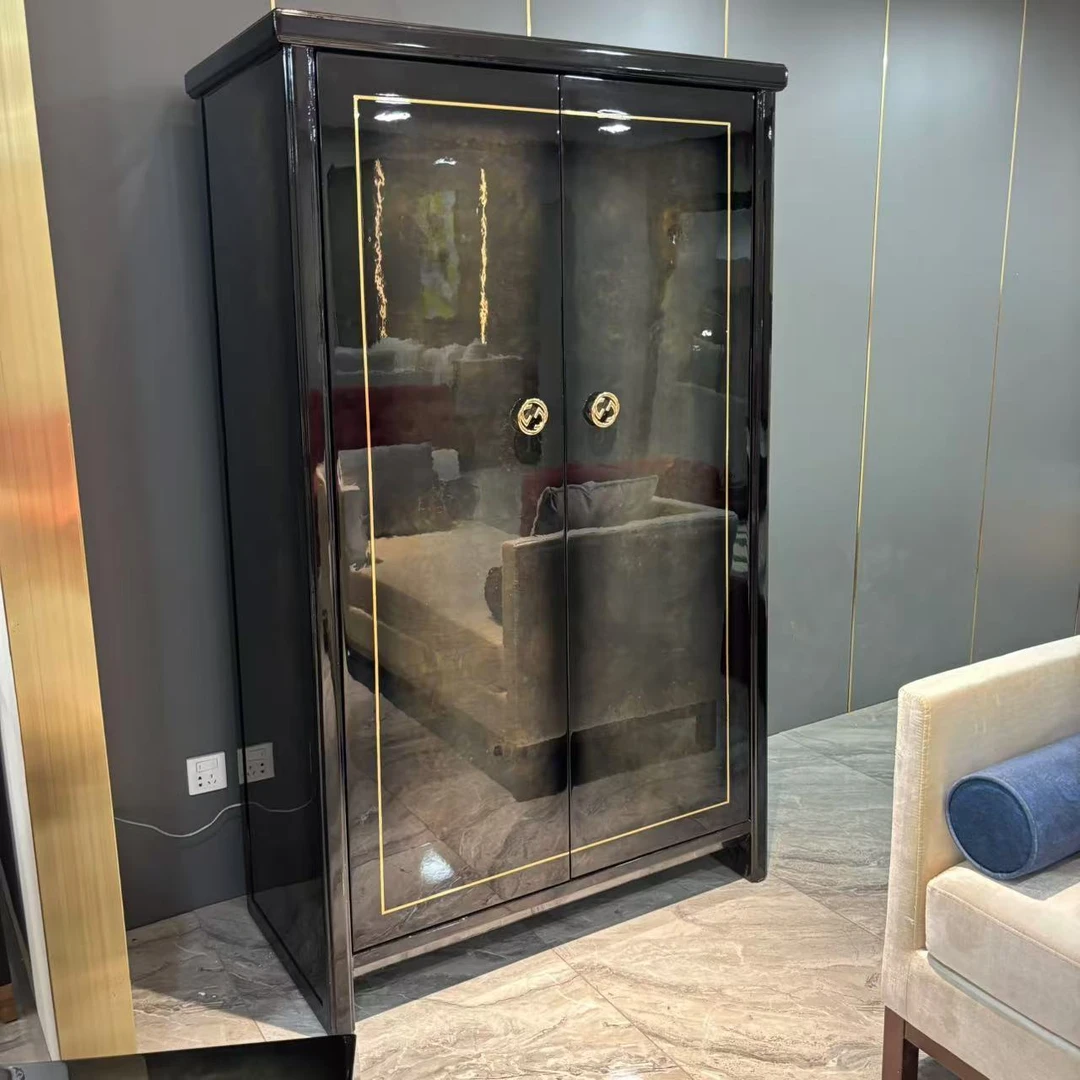 宾家系列实木衣柜储物柜收纳柜钢琴烤漆