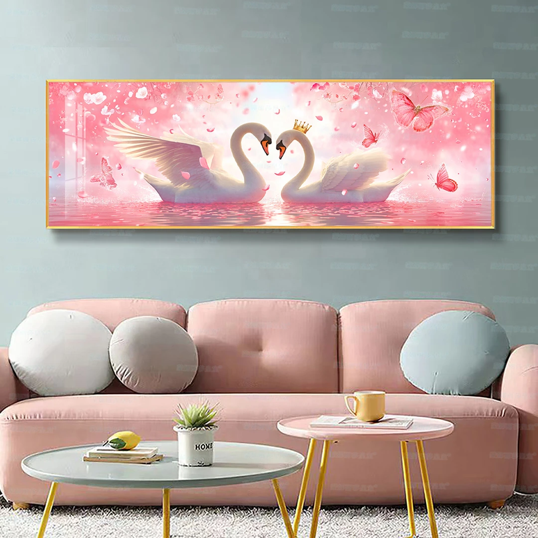 【进口棉布】蒙娜丽莎皇室十字绣情侣天鹅新款简约温馨浪漫手工绣