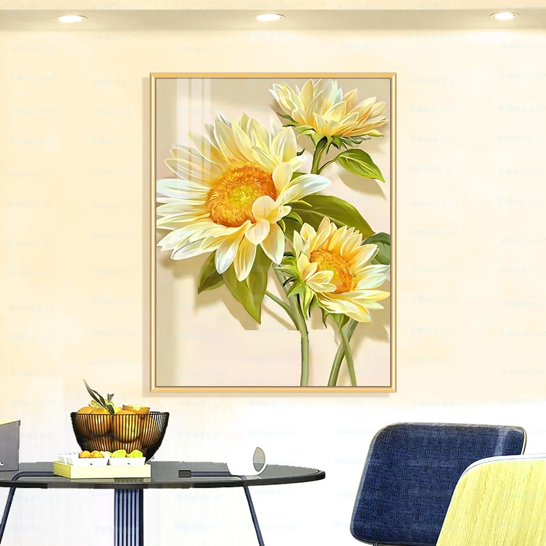 蒙娜丽莎皇室十字绣 向阳花 2025新款简约唯美向日葵客厅玄关线绣