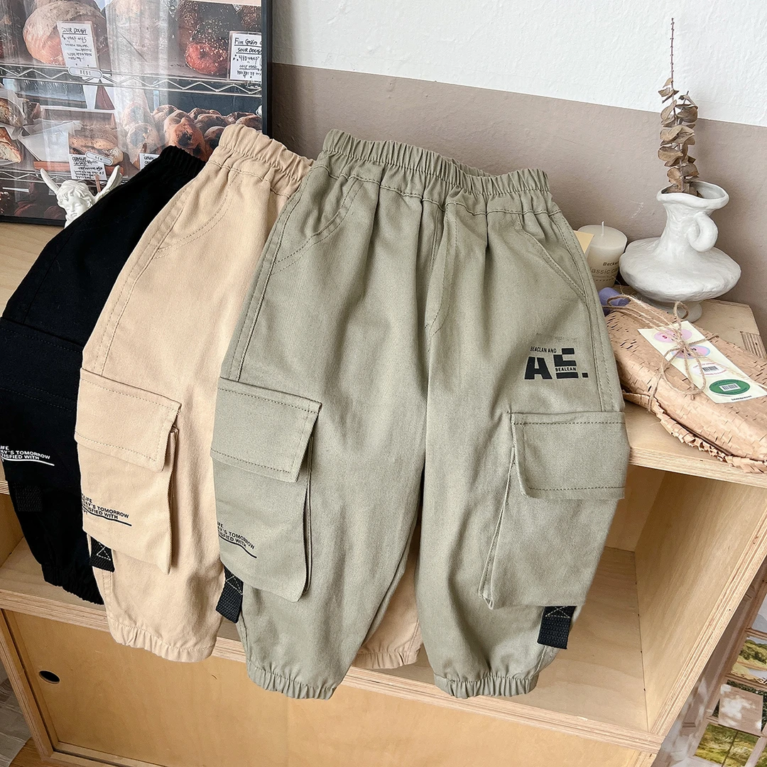 【四个姐专属】儿童棉布面包兜工装裤大裤兜男女款 KZ24121