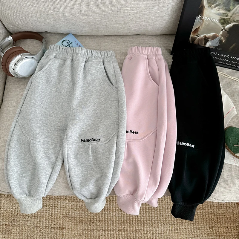 【四个姐专属】儿童螺纹口拼接休闲裤百搭秋款运动裤洋气 KZ24633