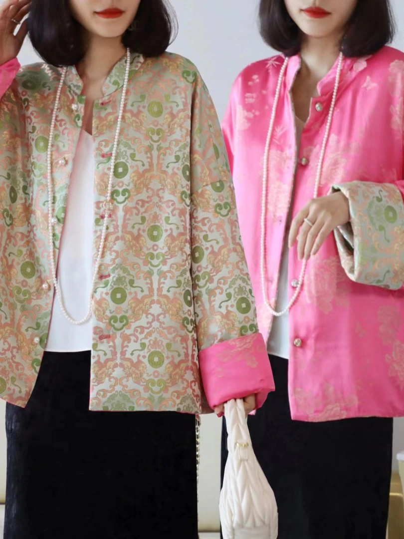 〖宋锦国风〗瑞兽纳福大幂幂同款双穿老钱风外套不夹棉）