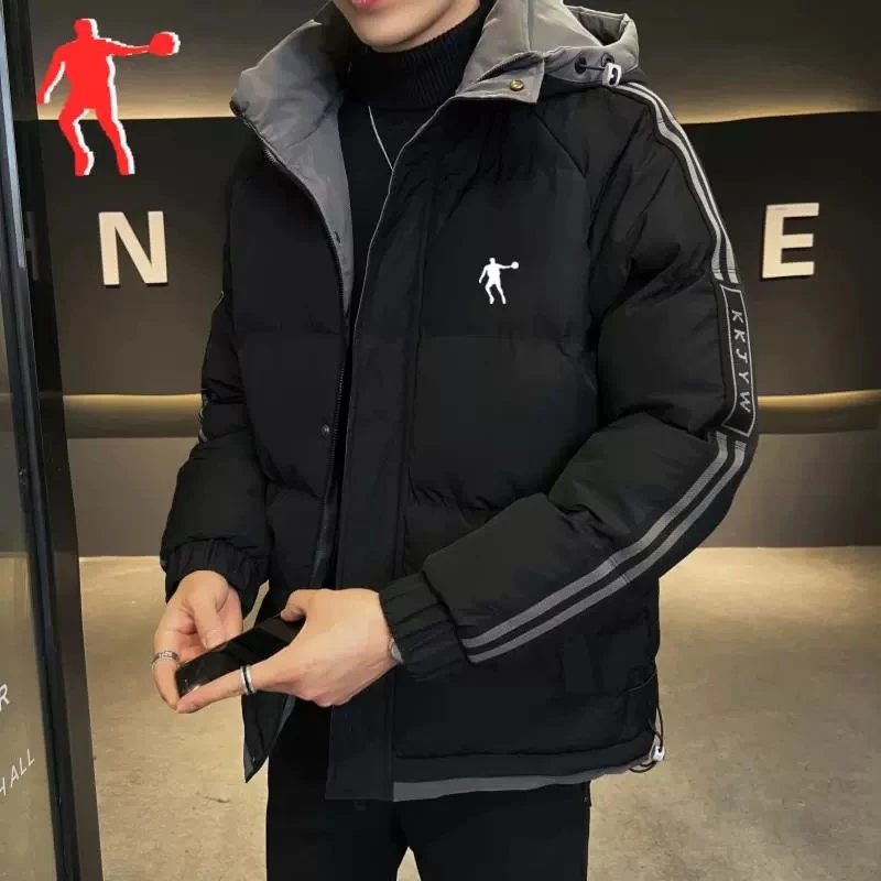 乔丹青年时尚男女同款冬季新款户外保暖棉袄连帽加厚百搭帅气宽松